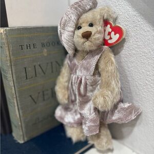 Ty Attic Treasures‎ Plush Bear 9” Velvet Dress & Hat Vintage Collectible Toy